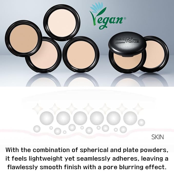 Blur Powder Pact 0.32oz - Pressed Powder Compact with Mirror and Puff Makeup Setting Finishing Blurring Natural Translucent Lightweight Face Sebum Oil Control Vegan Formula (03 NATURAL)