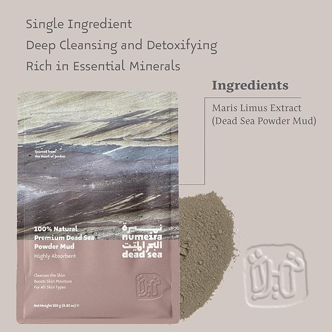 Dead Sea Mud Powder 100% Pure Cosmetic Clay Powder Rich in Minerals - Gentle Face Exfoliator Powder for Deep Cleansing, Body Scrub, or Clay Mud Mask - Pore Cleansing & Skin Detox - 1kg