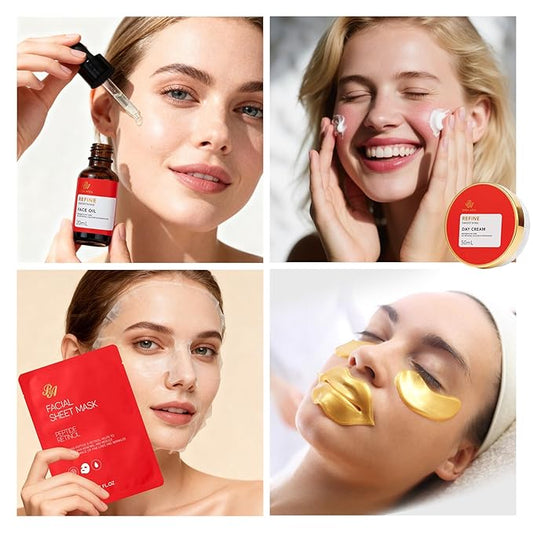 Red Rose 23 Pcs Facial Skin Care Set, Luxury Bath and Body Gifts for Women, Spa & Self-Care Gifts, Lip Gloss, Sheet Mask, Present, Bath Oil, Birthday, Christmas, Valentines, Mother Day, Bridal Shower