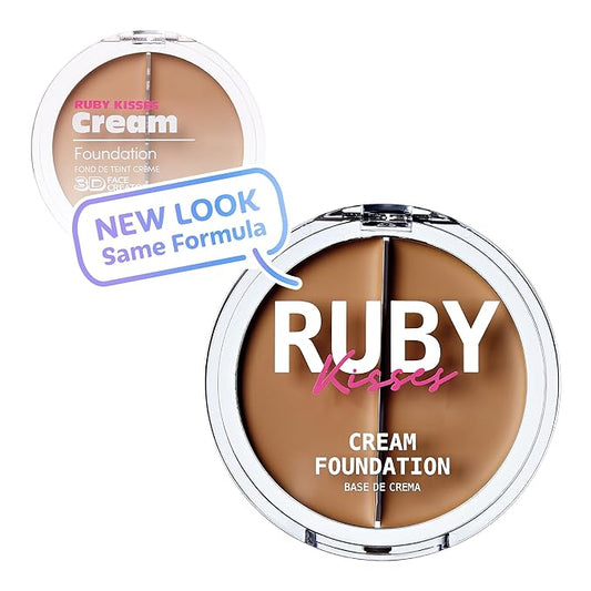 Ruby Kisses 3D Face Creator Cream Foundation & Concealer, 12 Hours Long Lasting, Medium to Full Coverage, Non-Greasy, Ideal for Makeup & Contour Palette (Level 8)