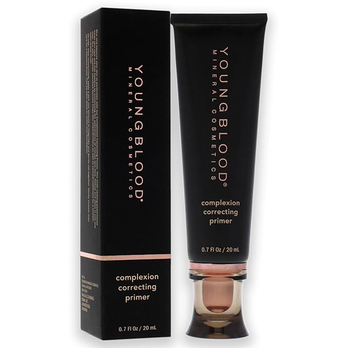 Youngblood Clean Luxury Cosmetics CC Perfecting Primer, Bare | Tinted CC Primer Primer Natural Mineral Moisturizing Color Corrector| Cruelty-Free, Paraben-Free, Vegan