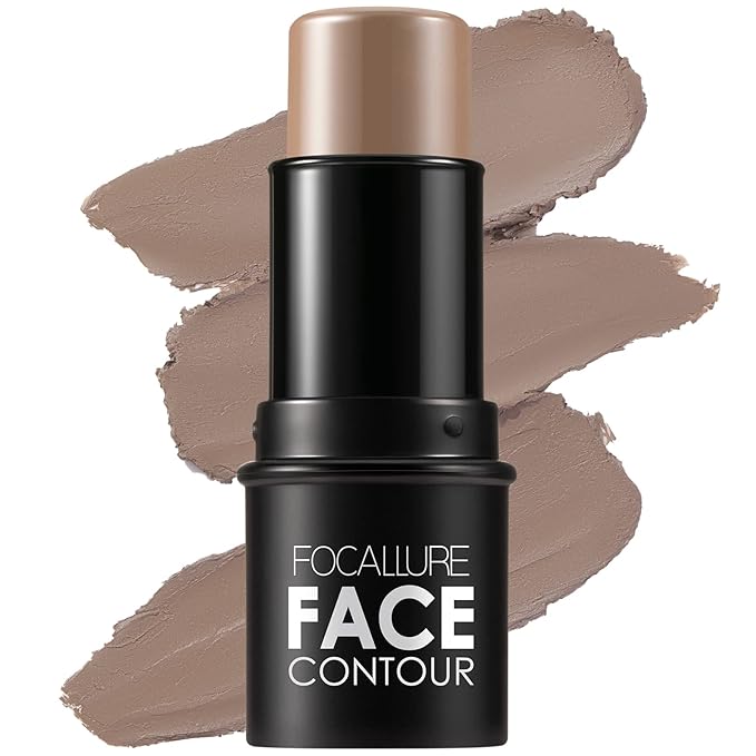 FOCALLURE Cream Contour Stick, Matte Bronzer Stick, Professional Face Shaping & Contouring Stick Makeup, Easy to Apply with Buildable Coverage, Long Lasting & Sweatproof, OAT