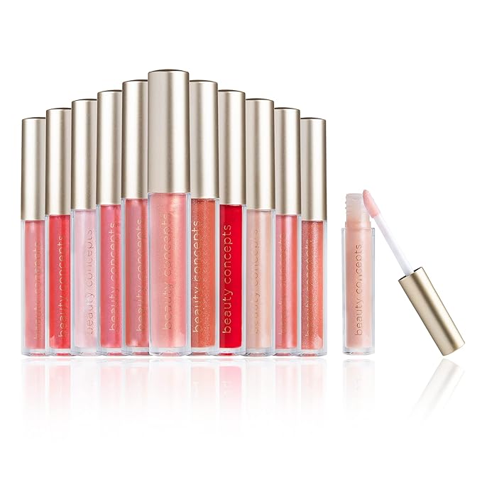 Beauty Concepts Lip Gloss Collection β Shimmering, Glossy Lip Makeup Set for a Radiant Finish, Pink and Red Collection