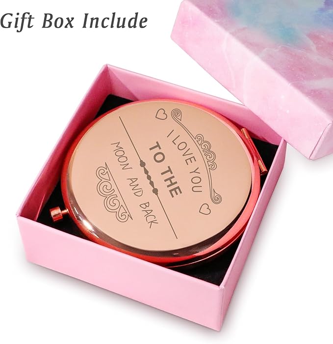 Personalized Gifts for Women Girls, Inspirational Compact Mirrors, 2025 Graduation Gifts for Her, Unique Mothers Day Birthday Gifts for Mom Sister Wife Daughter Niece, Friendship Gifts for Friends