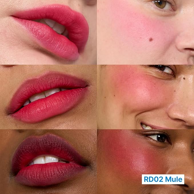 Blurry Pudding Pot | Airbrushed Blush & Lip, Buildable Pigment, Long-lasting, Lightweight, Easy to Blend, Natural Soft Matte Finish - Mule (Pink Red) | 0.17 oz