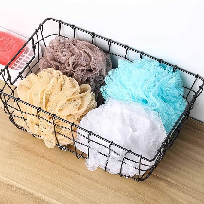 Tbestmax 4 pcs Bath Loofah Shower Sponge Pouf for Body Scrubber Exfoliator Scrubber Ball