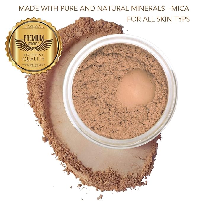 Bellaterra Cosmetics Mineral Powder Foundation | Long-Lasting All-Day Wear | Buildable Sheer to Full Coverage β Matte | Sensitive Skin Approved | Natural SPF 15 (Honey) 9 grams