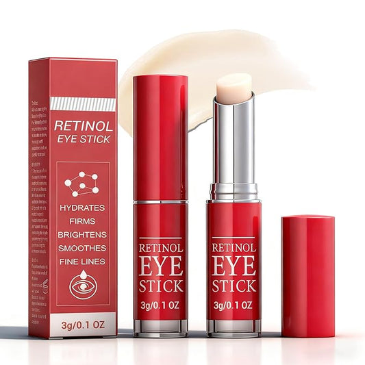 Retinol Eye balm Stick,Anti-Aging Firming & Moisturizing Balm,Moisturizing & anti-ging Firming Balm Under EyeCream Anti Aging, Reduces Puffiness Fine Lines with Upgraded Formula 0.1 OZ/3g(2pc)