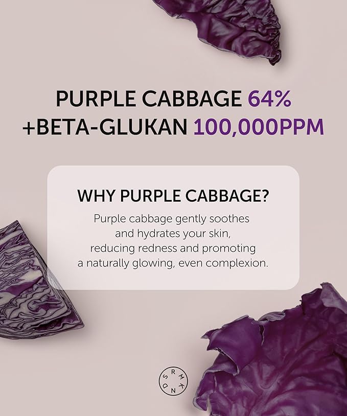 SERUMKIND Purple Cabbage Serum - Calming and Skin Recovery- Korean Face Skincare β Beta Glucan 100,000ppm β Soothing & Redness Relief - Vegan, Cruelty-Free β 1.01 fl.oz.