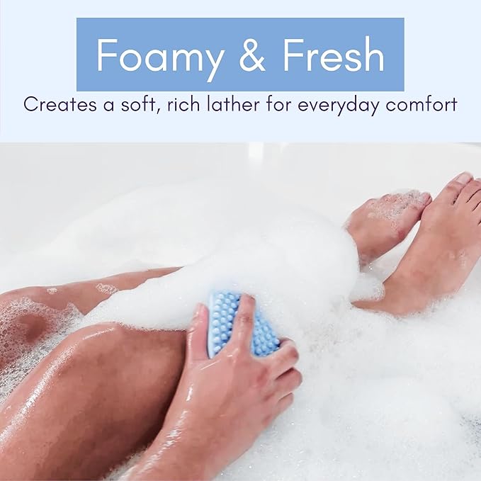 Avilana Style 2 Silicone Body Scrubber (Blue) + Gentle Face Scrubber (Blue) | Quick-Dry, Hygienic Shower Set for Daily Full-Body Cleansing, Exfoliation & Smooth Skin