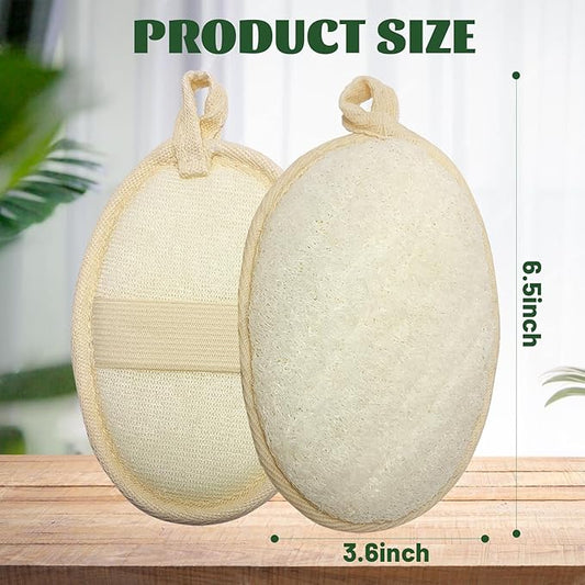 loofah exfoliating Body Scrubber, Perfect loofah Sponge for Men and Women use in Shower, Shower loofah (4 Packs) Made with Natural loofah, Shower Scrubber for Body, White