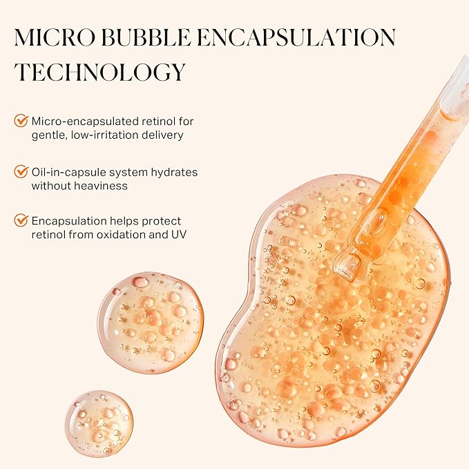 1% Retinol Face Oil with Firming, Smoothing & Glowingβ Retinol Serum for Face, Lightweight Squalane Facial Oil for Fine Lines, Texture & Anti-Aging, Gentle for All Skin 1.01 fl oz