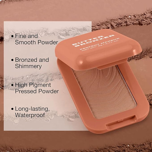 Boobeen Soft Matte Bronzer, Contour Palette for Face, Bronzing & Blush Powder for Contouring, Long-lasting & Buildable Bronzed Shimmer