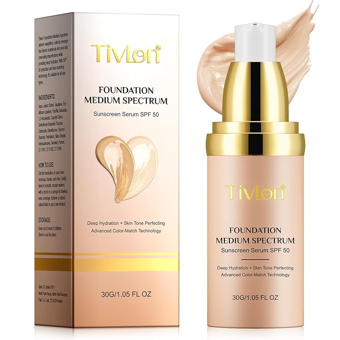 Foundation Color Changing - Foundation 4 in 1 Medium/Light Spectrum With SPF 50 | All-Day Makeup Hold & Makeup Nude & Sweatproof | Hydrating Foundations Full Coverage Suitable For Dry&Oily Skin Types