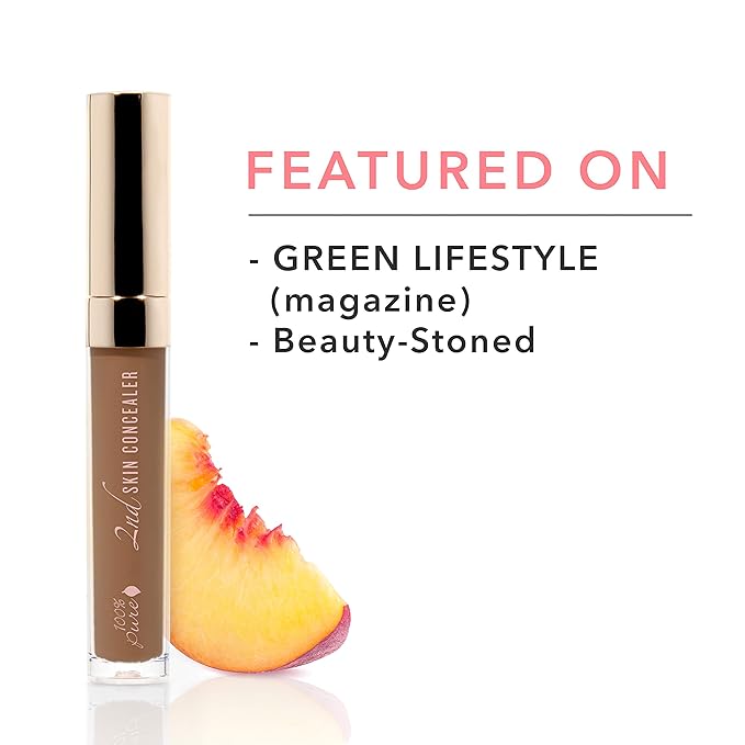 100% PURE 2nd Skin Concealer (Fruit Pigmented), Shade 7, Full Coverage, Lightweight, Liquid Concealer for Face, Under Eyes, Vegan Makeup (For Deep Skin w/Cool-Neutral Undertones) - 0.17 Fl Oz