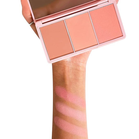 KimChi Chic Beauty Cheeky 3Some Blush Trio, Blush Makeup Palette with 3 Colors, Use Individually or Blend All Shades for Custom Look, 02 Apple Bottom Cheeks, 0.47 oz