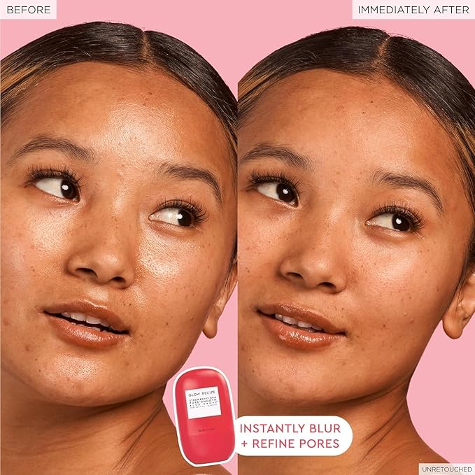 Glow Recipe Smooth Skin Sailing Skincare Set - Watermelon Glow Pink Juice Facial Moisturizer + Silicone-Free BHA Strawberry Pore Minimizer Blurring Drops (2 Count)