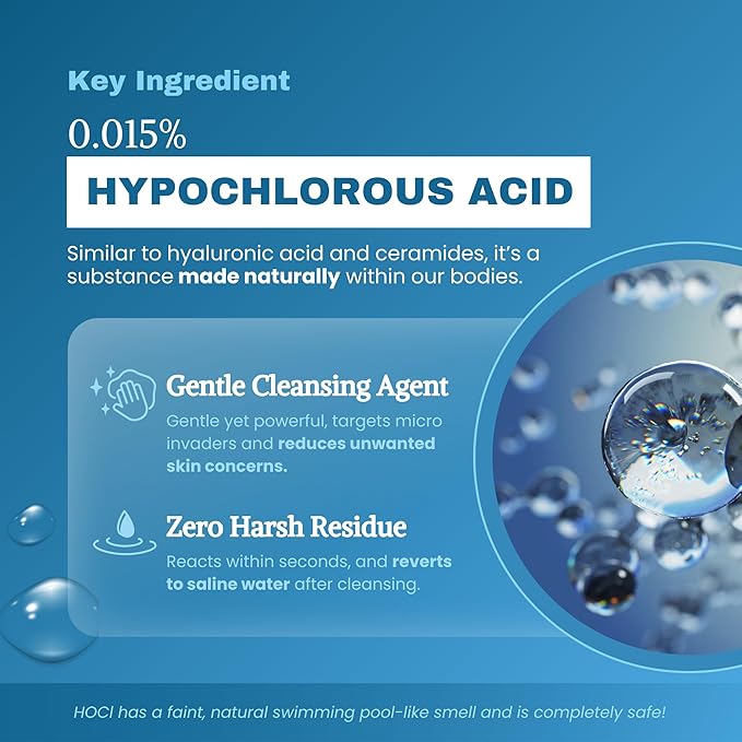 Hypochlorous Acid Spray β HOCl Face & Body Mist for Acne, Eczema & Irritation β Multi-Purpose Skin Repair β Eyelid Cleanser, Post-Workout/Procedure, Scalp & Sensitive Skin (2 oz+6.8 oz)