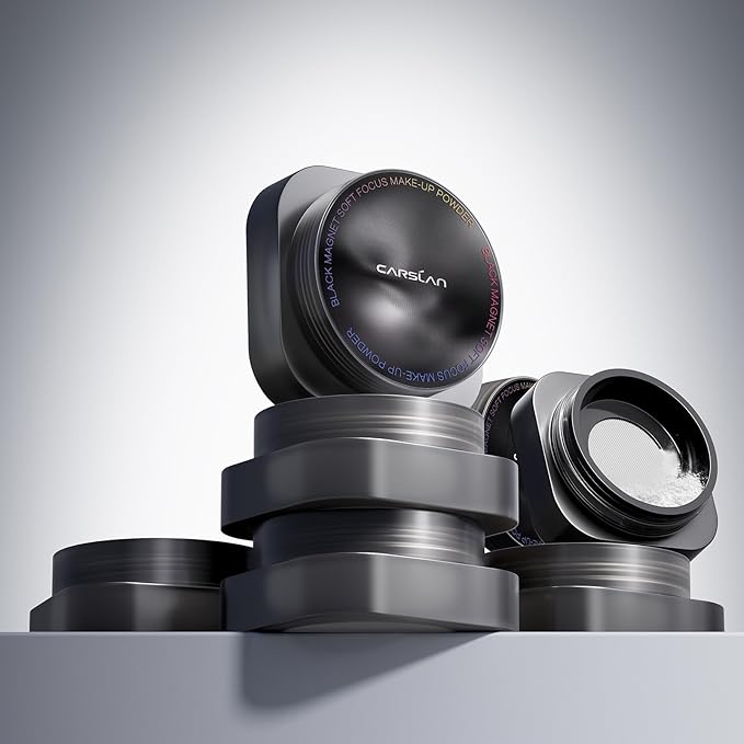 Black Magnet Soft Focus Make Up Powder, Waterproof Loose Setting Powder, 24H Longlasting, Oil Control, Talc-Free Face Powder, 02 Light Purple For Oily Skin, 0.28Oz