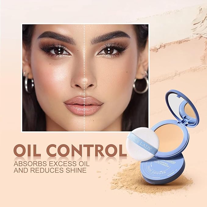 Oil Control Face Pressed Powder, Matte Smooth Flawless Setting, Face powder for older women Waterproof Long Lasting Finishing Powder, Cruelty Free, Lightweight, 0.35 oz (NATURAL BEIGE, A)