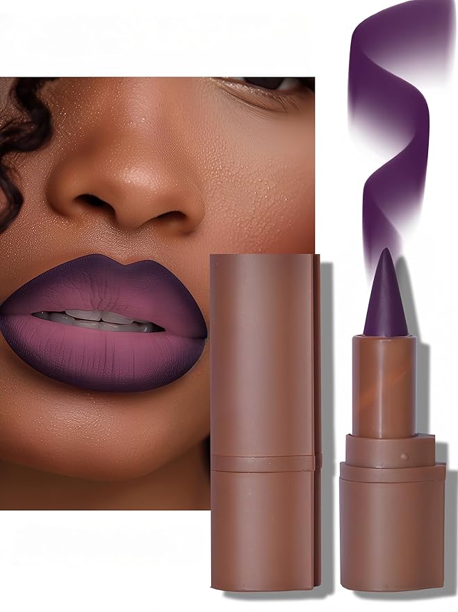 MAEPEOR 2 in 1 Creamy Lip Liner 8 Colors Matte Nude Dark Brown Lipliner High Pigmented Long lasting Gradient Lip Liner and Lipstick Lip Combo (05 Grapes)