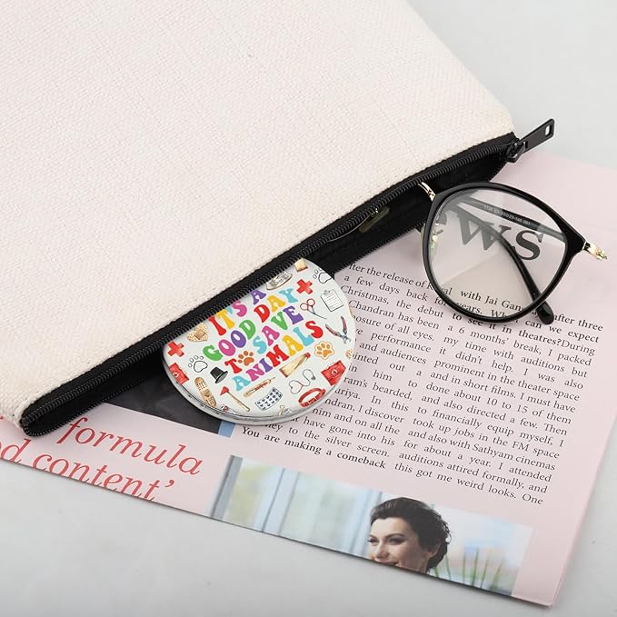 CHOORO Animal Lover Gift It's a Good Day to Save Animals Pocket Mirror Vet Tech Gift Vet Receptionist Gifts (Save Animals M)