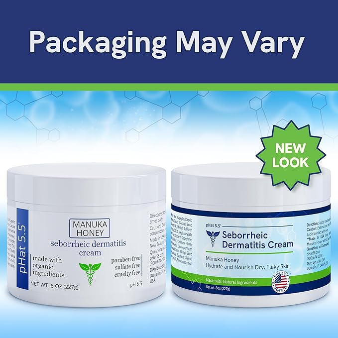 pHat 5.5 Seborrheic dermatitis Moisturizing Cream & Face Lotion for Women - Soothing Redness for Face & Body Cream - Hydrating for Dry Skin & Anti Itch Lotion (8oz)
