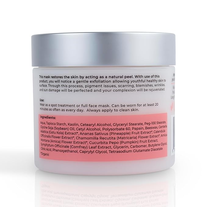 Hydrating Face Mask with Beeswax, Avocado Oil, Pumpkin, and More β Gently Removes Dead Skin Cells β Miracle Mask (1.7 oz)