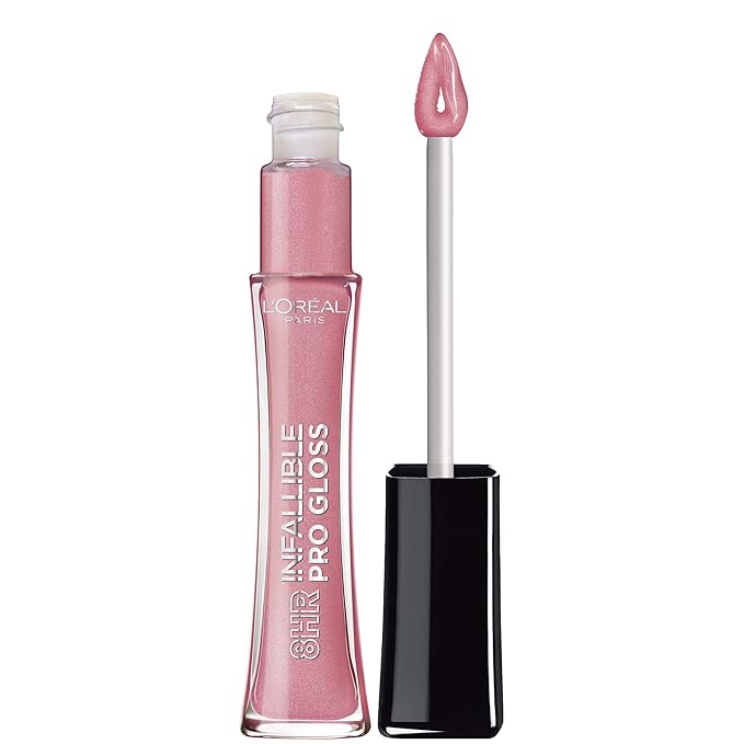 LβOreal Paris Makeup Infallible 8 Hour Hydrating Lip Gloss, Pink Opal, 0.21 Fl Oz