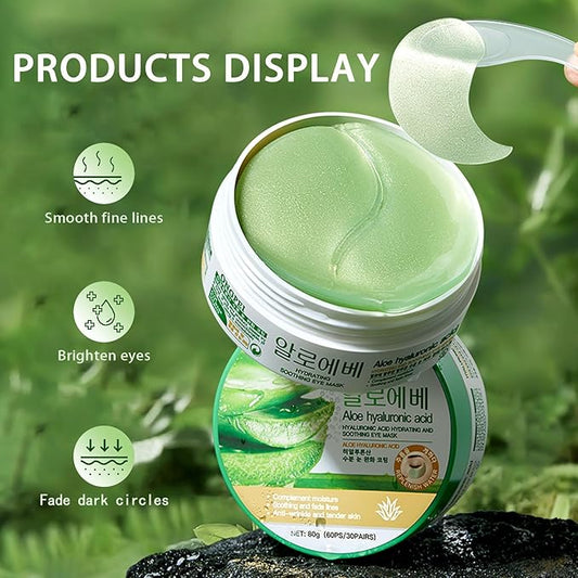 Aloe Vera Under Eye Mask, 60PCS Under Eye Patches for Dark Circles and Puffiness, Reduce Wrinkles and Fine Lines Undereye Patches