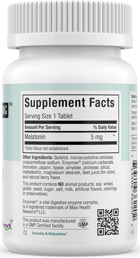 Maxi Health Melatonin 5mg Extra-Strength Fast Acting Melatonin – Encourage Natural Sleep with Melatonin'– Non-Habit Forming Sleep Support Kosher (200 Units)