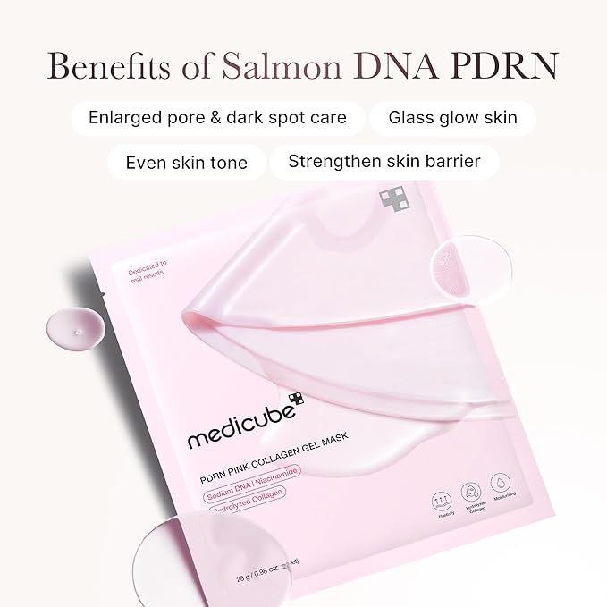 medicube Salmon DNA PDRN Pink Trio Set: Salmon DNA PDRN Pink Peptide Serum and Salmon DNA PDRN Pink CICA Soothing Toner and Salmon DNA PDRN pink collagen jelly gel mask (4ea)