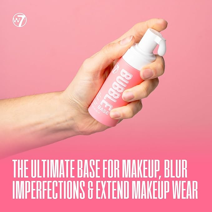 W7 Bubble Base Foaming Primer β Hydrating, Skin-Perfecting Makeup Base for a Smooth & Flawless Finish β Infused with Hyaluronic Acid & Aloe Vera to Nourish and Prime the Skin