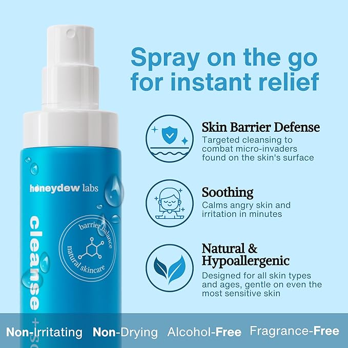 Hypochlorous Acid Spray β Eyelid Cleanser, HOCl Face & Skin Mist for Acne, Eczema & Irritation β Multi-Purpose Skin Repair β Post-Workout, Scalp & Sensitive Skin, Travel Size - 2 oz