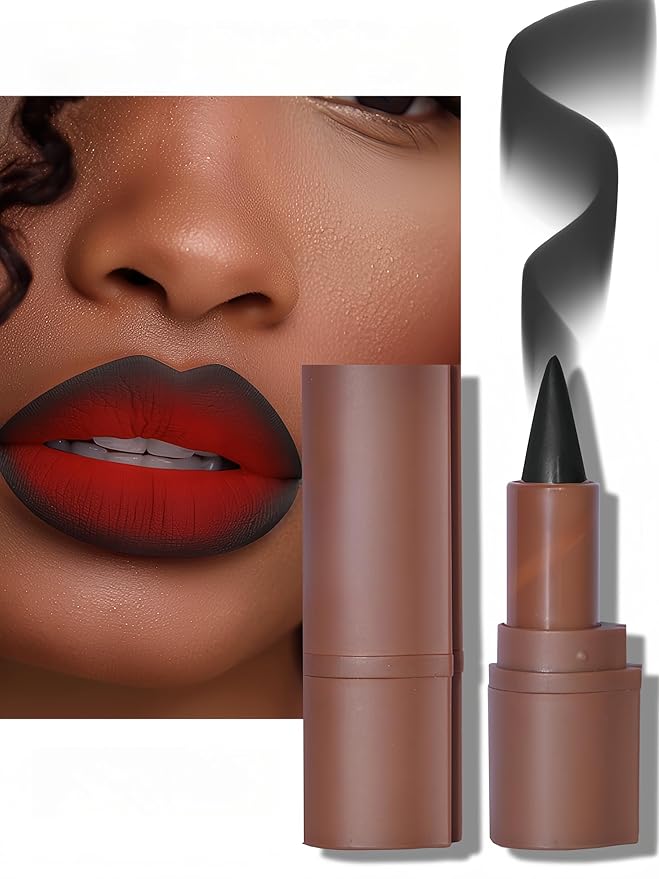 MAEPEOR 2 in 1 Creamy Lip Liner 8 Colors Matte Nude Dark Brown Lipliner High Pigmented Long lasting Gradient Lip Liner and Lipstick Lip Combo (08 Dark)