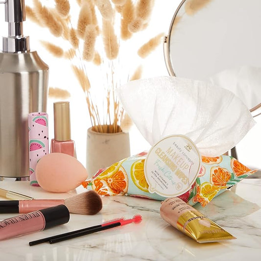 Beauty Concepts Facial Wipe Set - Packs of Face Wipes, Makeup Removing Wipes, Fresh Citrus, Pink Grapefruit, Lemon Zest, Orange