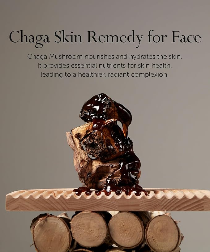 SERUMKIND Chaga Mushroom Serum for Korean Face Skincare - Beta Glucan Extract - Nourishing & Hydrating - Provides Deep Hydration for Extremely Dry Skin - Vegan & Cruelty-Free β 1.01 fl.oz.