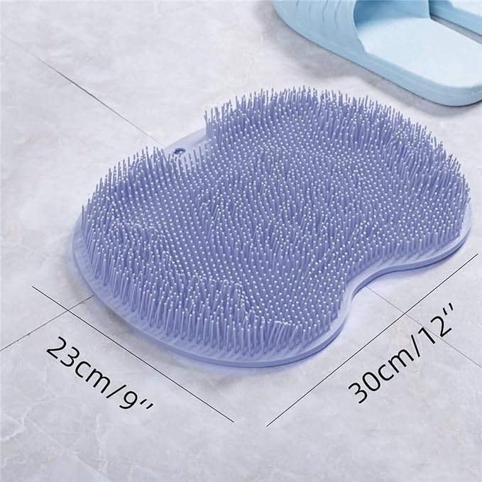 YVPSI Shower Foot & Back Scrubber, Wall Mounted Massage Pad, Silicone Bath Massage Cushion Brush with Suction Cups for Body Scrubber Improve Foot Circulation & Soothes Tired Feet (Blue)