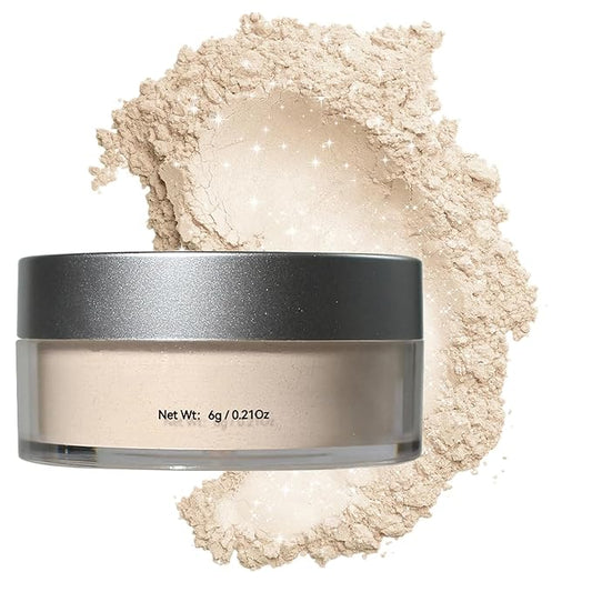 Oil Control Loose Powder, Translucent Setting Powder, Long-Lasting Shimmer, Lightweight Face Powder for Women, Polvo TraslΓΊcido Maquillaje (01#, 1pc)