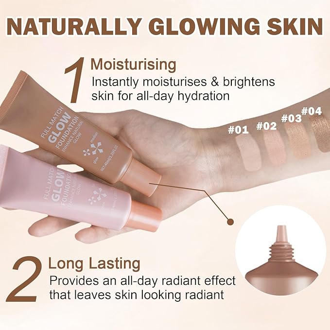 Natural Glow Illuminator Glotion Liquid Highlighter for Face & Body Glow Moisturizing Makeup Highlighter Lightweight Long Lasting Glow Lotion - 02 Light