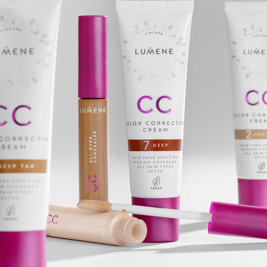 Lumene Under Eye Concealer - CC All-Over Hydrating Concealer with Medium Coverage - Multi-Tasking Under Eye Makeup Infused with Hyaluronic Acid with a Skin-Like Finish - 2 Medium (0.3 fl oz)