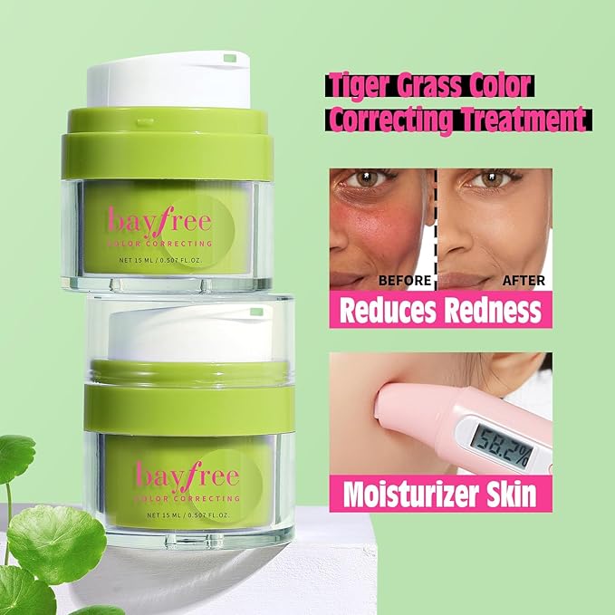 Cica Tiger Grass Color Correcting Treatment, Tinted Moisturizer for Face, Reduces Redness, Long-Wearing Coverage, With Centella Asiatica, SPF 22, 0.5oz/15ml