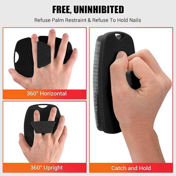 Silicone Body Scrubber - Zinc Infused-Highly Elastic Bristles Exfoliating Body Scrubber for Shower Body,Cellulite Reduction,Blood Circulation - Black