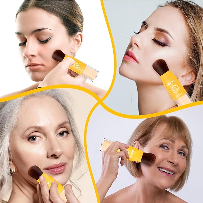 Mineral Sunscreen Setting Powder SPF 35, Translucent Brush on Powder Sunscreen for Face, Oil Control Natural Finish,Lightweight Breathable for Face,Scalp & Hair(Translucent)
