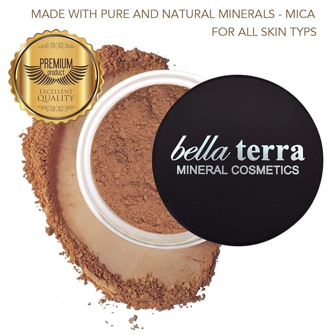 Bellaterra Cosmetics Mineral Powder Foundation | Long-Lasting All-Day Wear | Buildable Sheer to Full Coverage β Matte | Sensitive Skin Approved | Natural SPF 15 (Cafe) 9 grams
