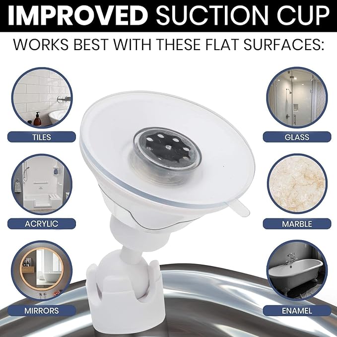 MIRRORVANA Fogless Shower Mirror for Shaving with Razor Holder and Dual Anti Fog Design - Upgraded 360Β° Swivel Suction Cup with Bonus Hook for Hanging - Shatterproof 8" x 7" Surface (Chrome)