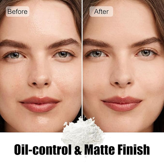 Translucent Loose Setting Powder, Lightweight, Long-Lasting Matte Finish Face Powder, Oil Control, Pore-Minimizing, Talc-Free Makeup, 10g, Shimmer Sheer