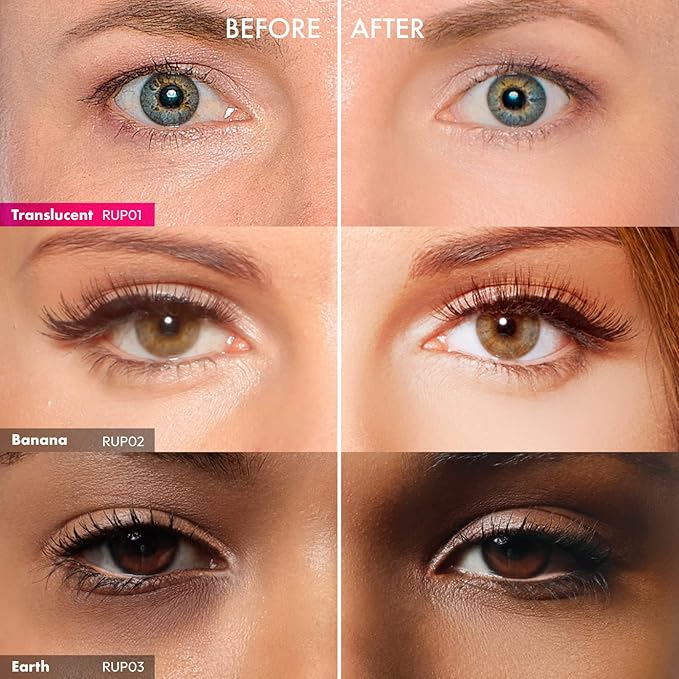 Ruby Kisses Instant Bake Undereye Powder - Vegan, Cruelty Free Powder for Brightening Eyes and Smudge-Free Makeup (Translucent)