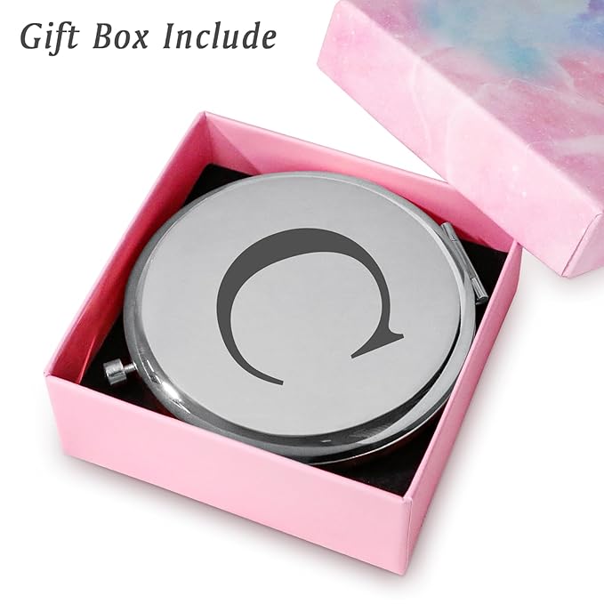 Personalized Gifts for Women Girls, Initial Compact Mirror, Unique Mothers Day Birthday Gifts for Friends Mom Wife Grandma Sister Daughter, 2025 Graduation Gifts for Her College Medical High School