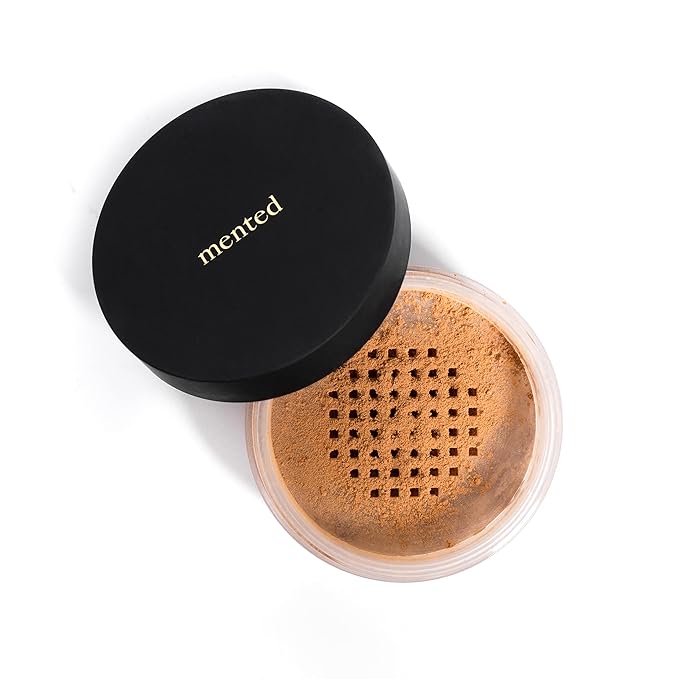 Mented Cosmetics Pressed Powder Makeup, Translucent Setting Powder Compact for Face Make up, Oil Control, Matte Finish, Long-Lasting Wear, Ideal for Black Women, Portable Compact Design, Medium/Deep